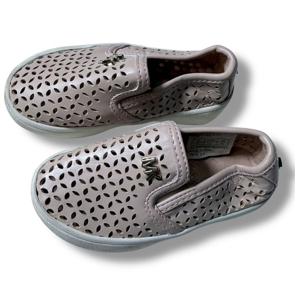Michael Kors Jem Olivia Blush Pink Perforated Slip On Shoes Baby/Toddler Sz 5 - Picture 1 of 10